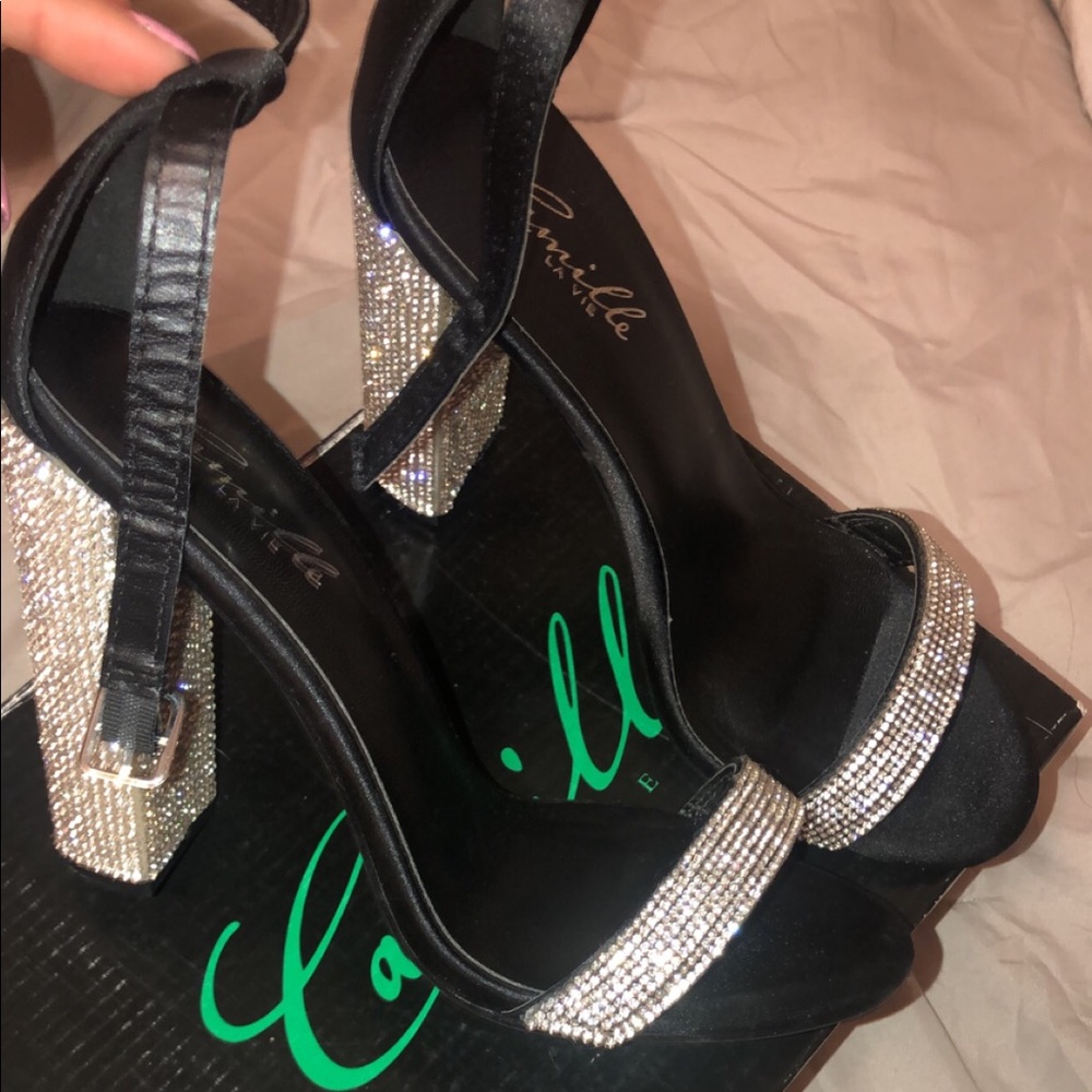 Womens sparkly heels worn once